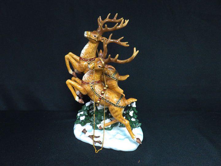 Grandeur Noel Santa & Reindeer Centerpiece