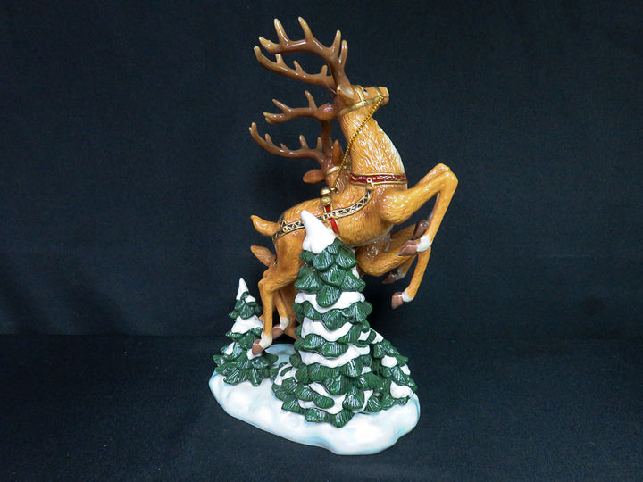 Grandeur Noel Santa & Reindeer Centerpiece
