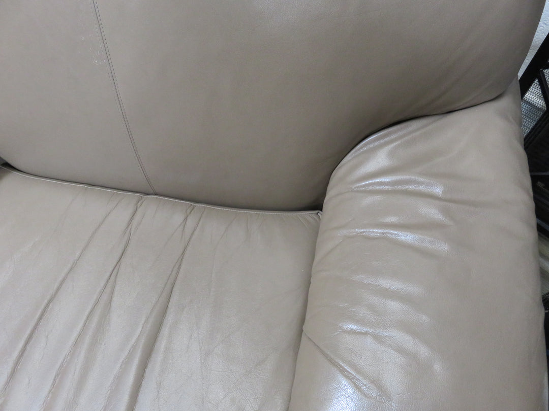 Bernhardt Leather Arm Chair & Ottoman