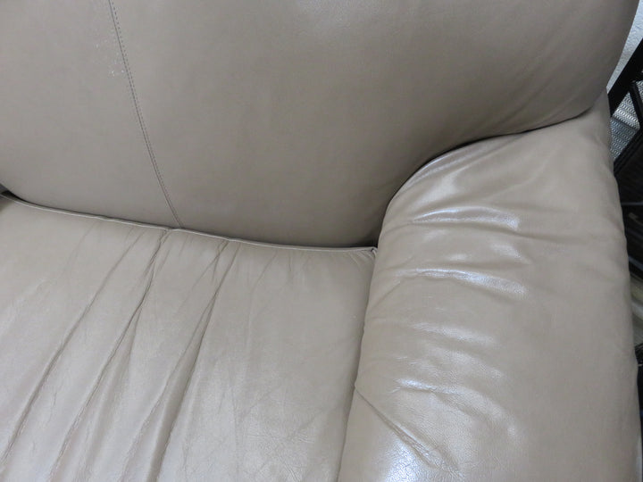 Bernhardt Leather Arm Chair & Ottoman
