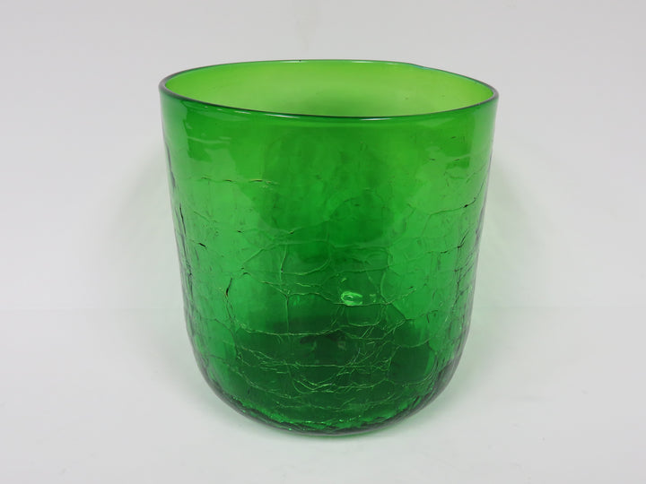 Green Crackle Glass Vase