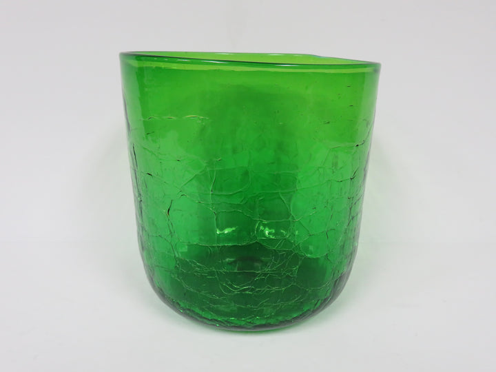 Green Crackle Glass Vase