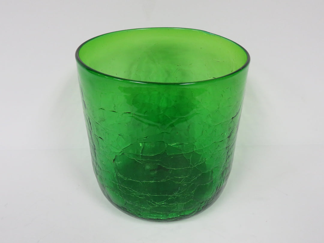 Green Crackle Glass Vase