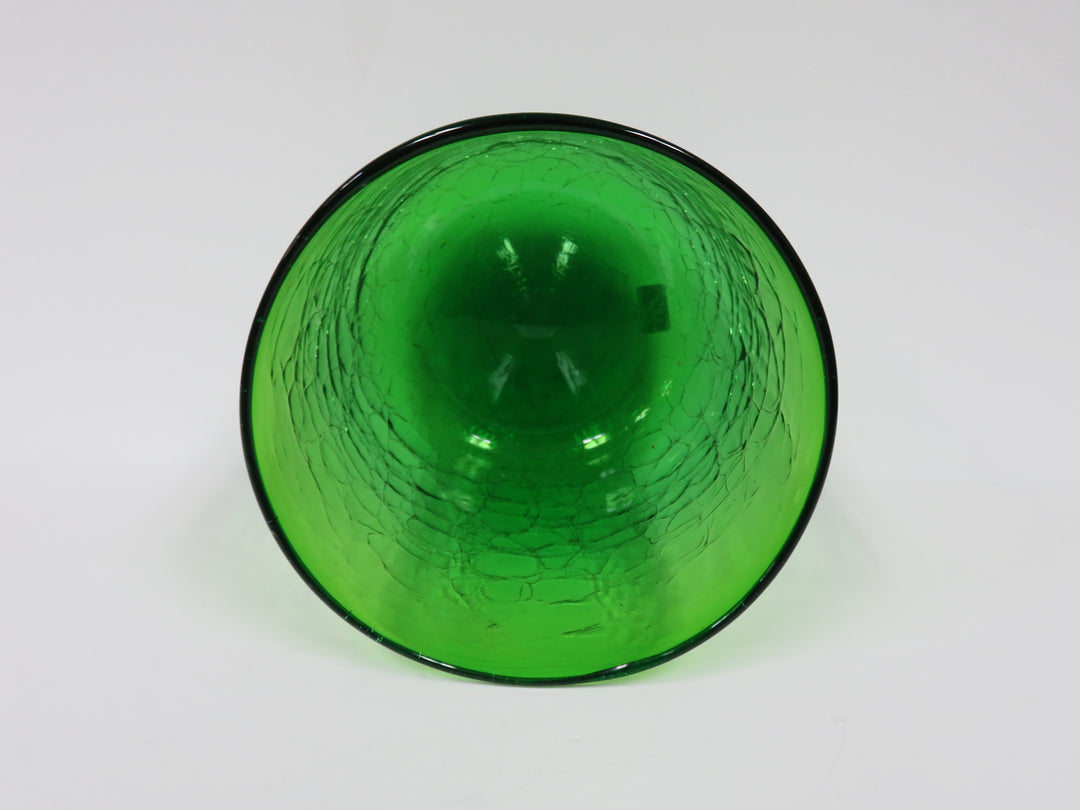 Green Crackle Glass Vase