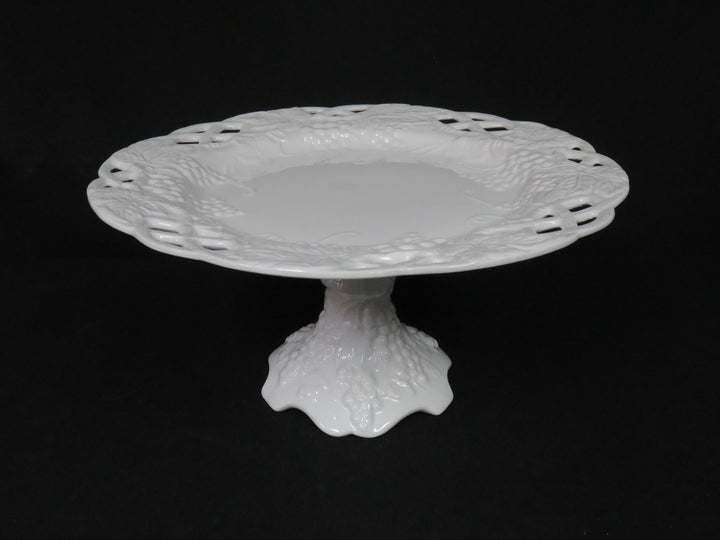Pedestal White Pierced Plate