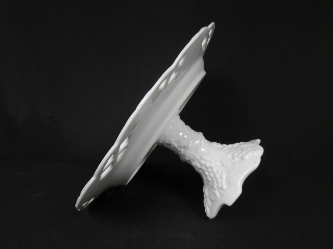 Pedestal White Pierced Plate