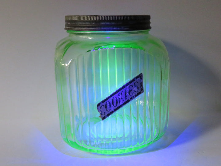 Uranium Glass Cookie Jar