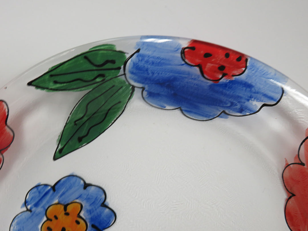 Glass Floral Platter