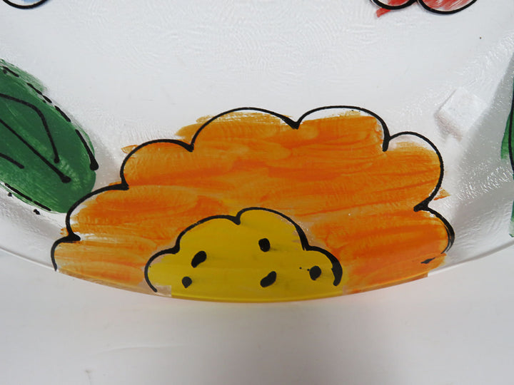 Glass Floral Platter