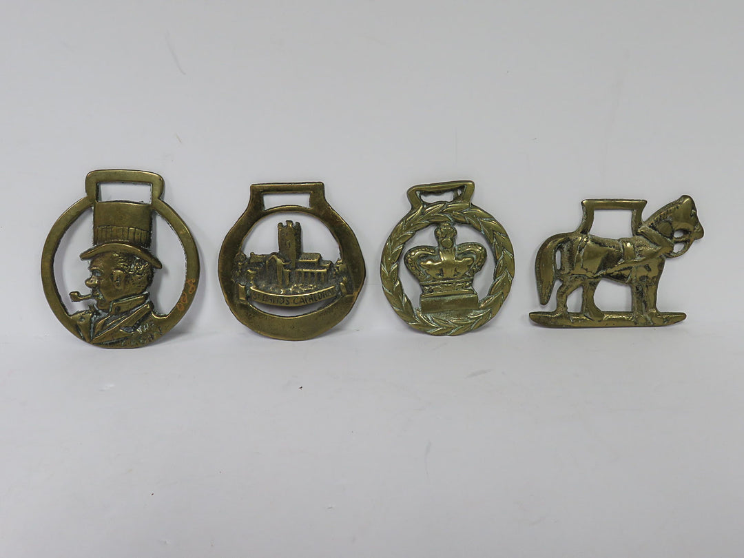 Vintage Brass Bridle Medallions