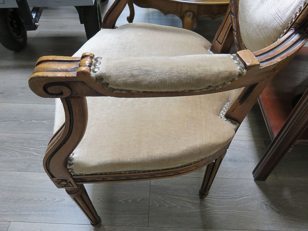 Tan Queen Anne Arm Chair
