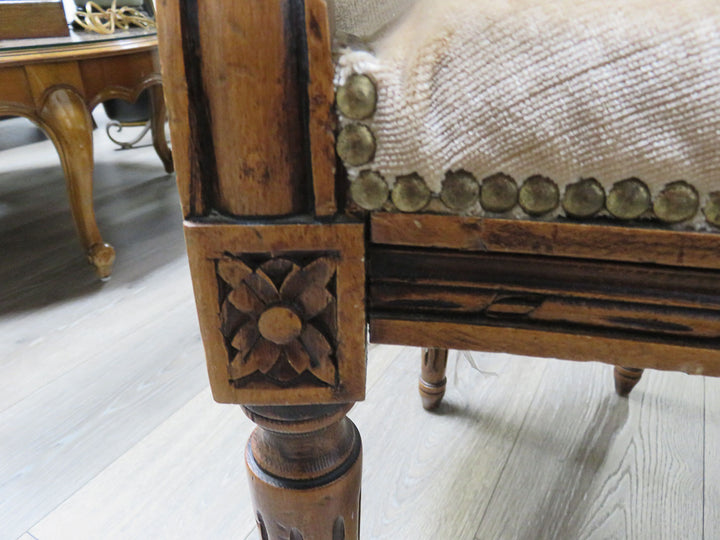 Tan Queen Anne Arm Chair