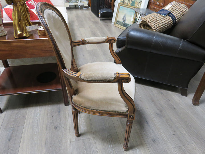 Tan Queen Anne Arm Chair