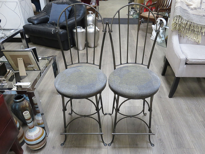 Set of Three Wrought Iron Stools