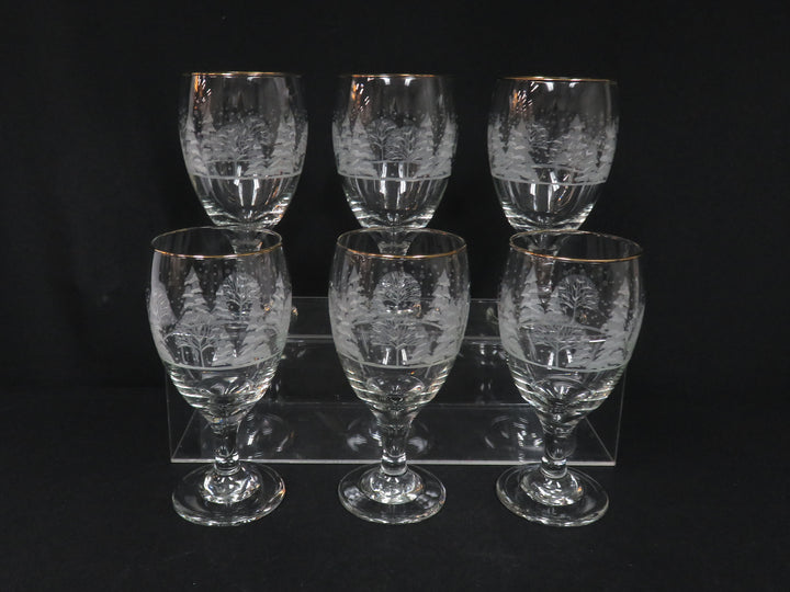 Etched Winter Scene Goblets