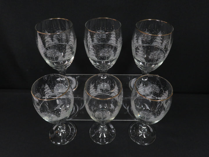 Etched Winter Scene Goblets