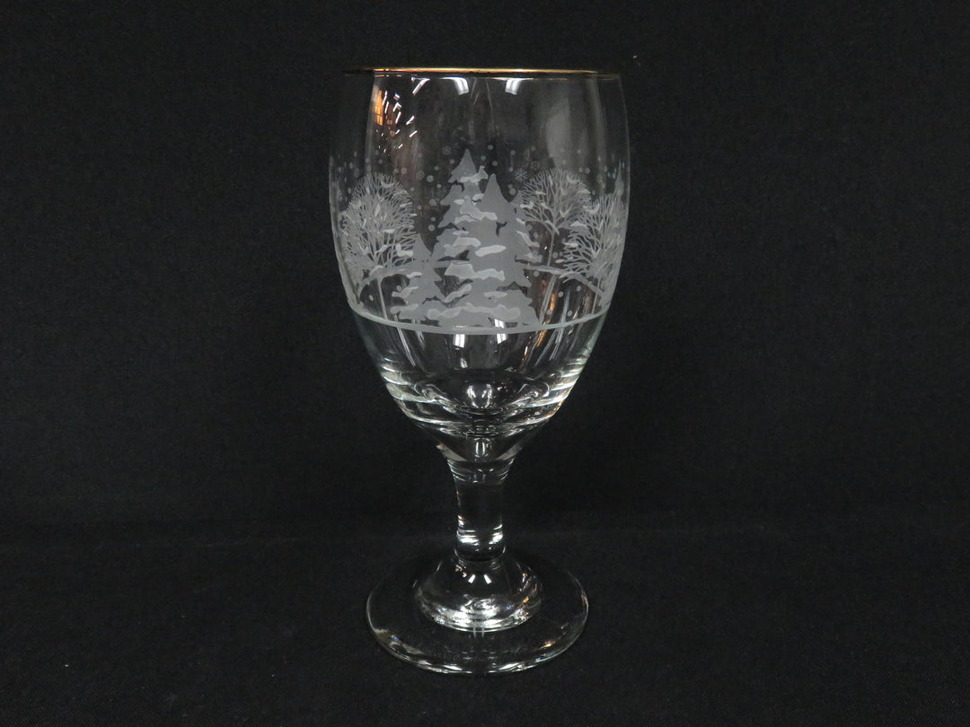 Etched Winter Scene Goblets