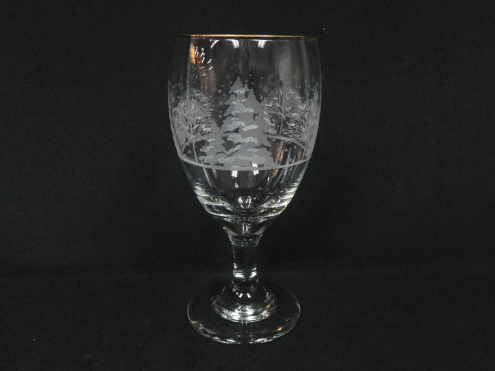 Etched Winter Scene Goblets