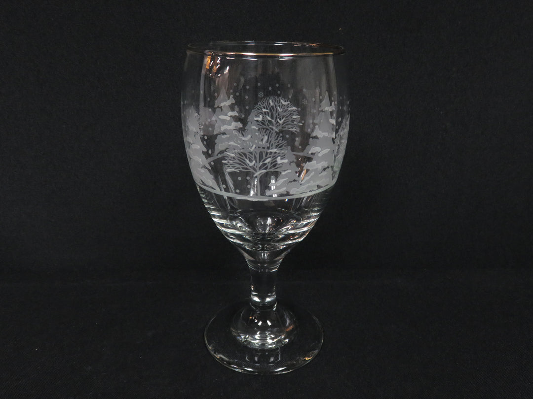 Etched Winter Scene Goblets