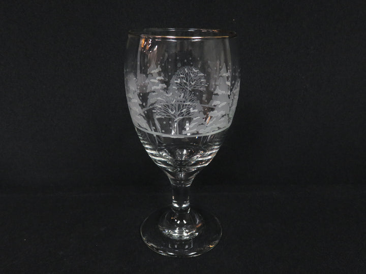 Etched Winter Scene Goblets