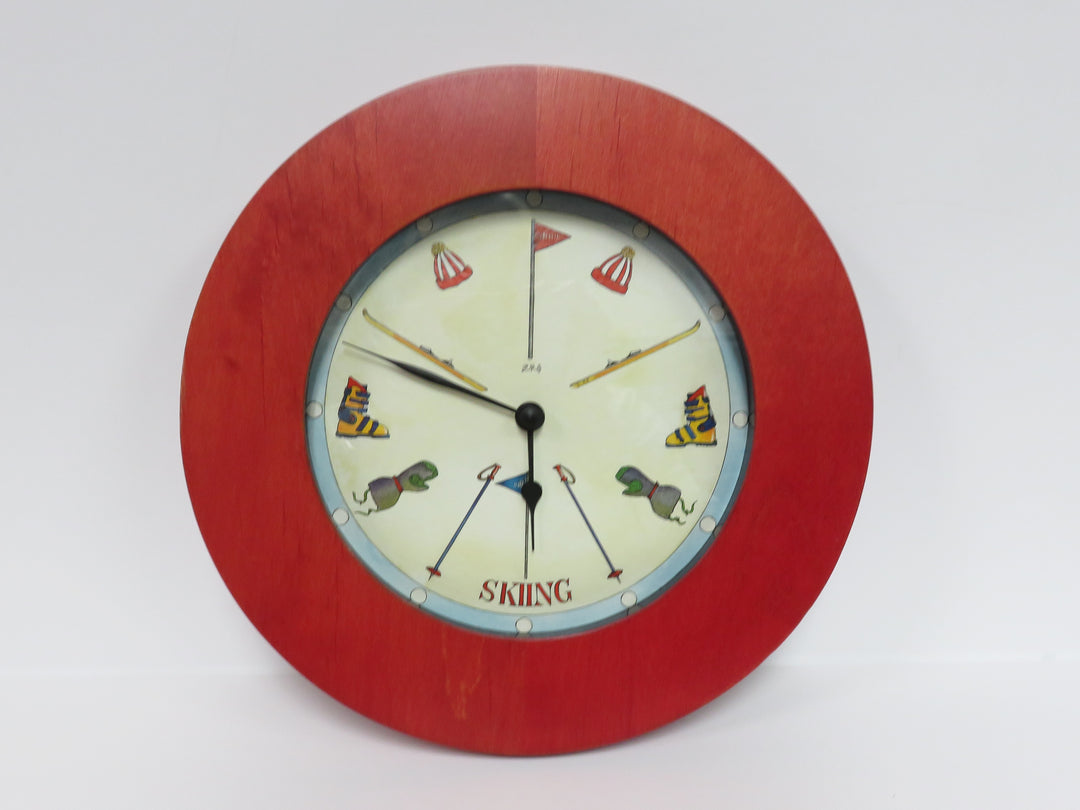Skiing Theme Wall Clock