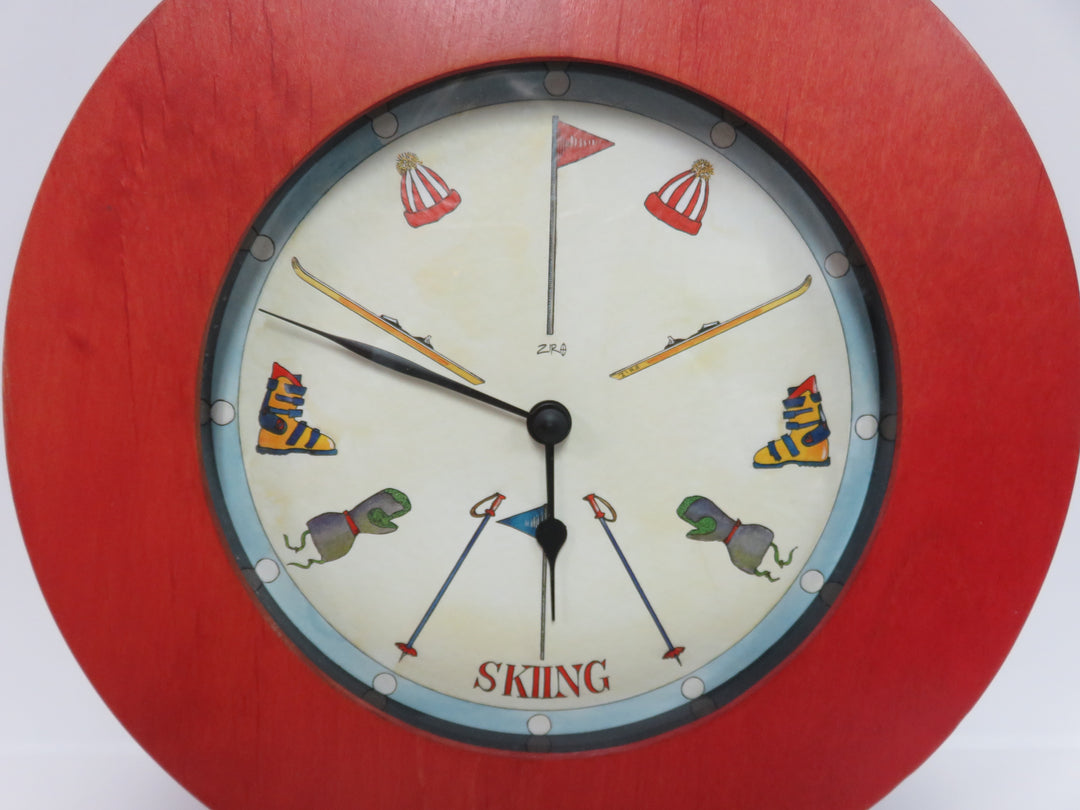 Skiing Theme Wall Clock