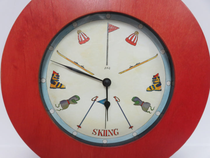 Skiing Theme Wall Clock
