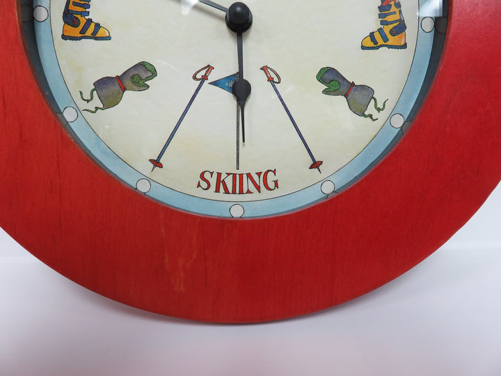 Skiing Theme Wall Clock