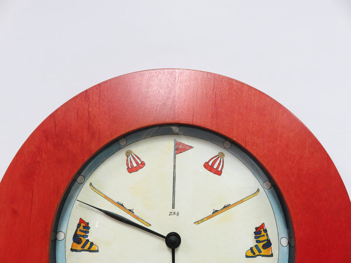 Skiing Theme Wall Clock
