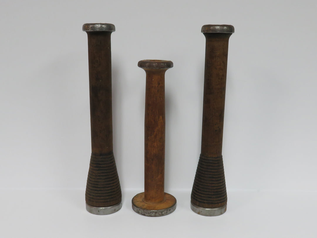 Wood Spool Candlesticks