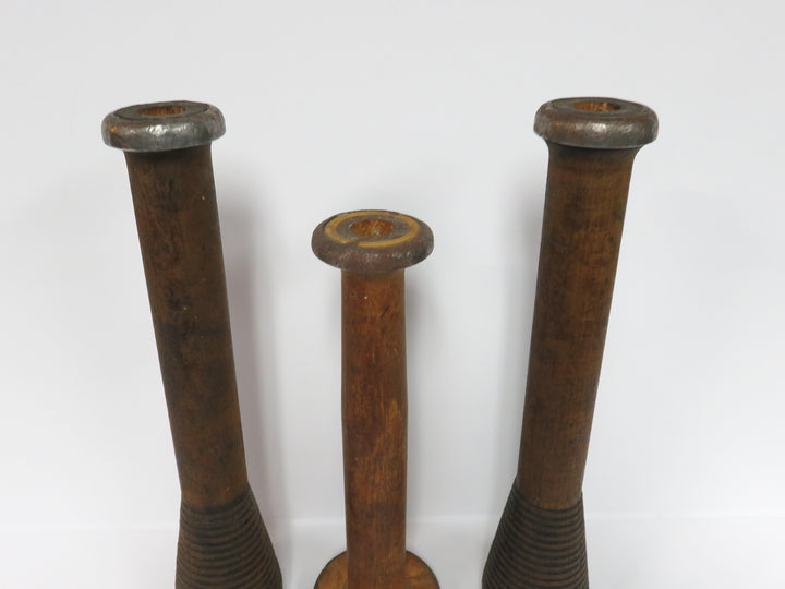 Wood Spool Candlesticks
