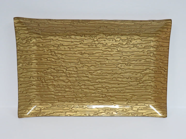 Gold Motif Glass Tray