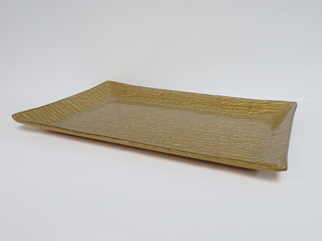 Gold Motif Glass Tray