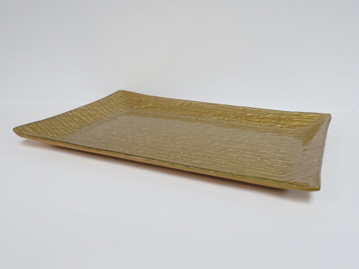 Gold Motif Glass Tray