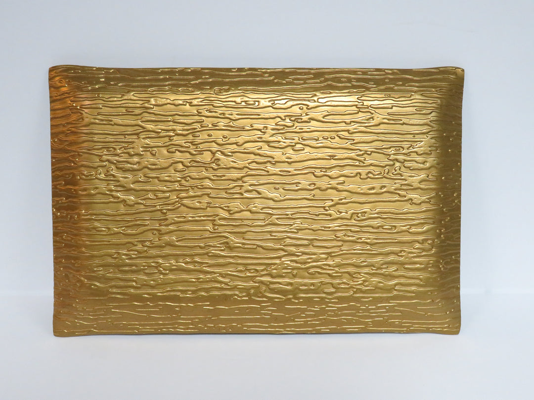 Gold Motif Glass Tray