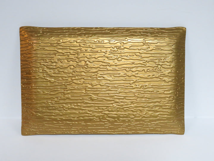 Gold Motif Glass Tray