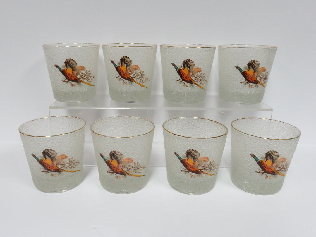 Virginia Glass Pheasant Lowball Glasses