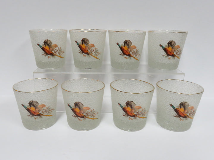 Virginia Glass Pheasant Lowball Glasses