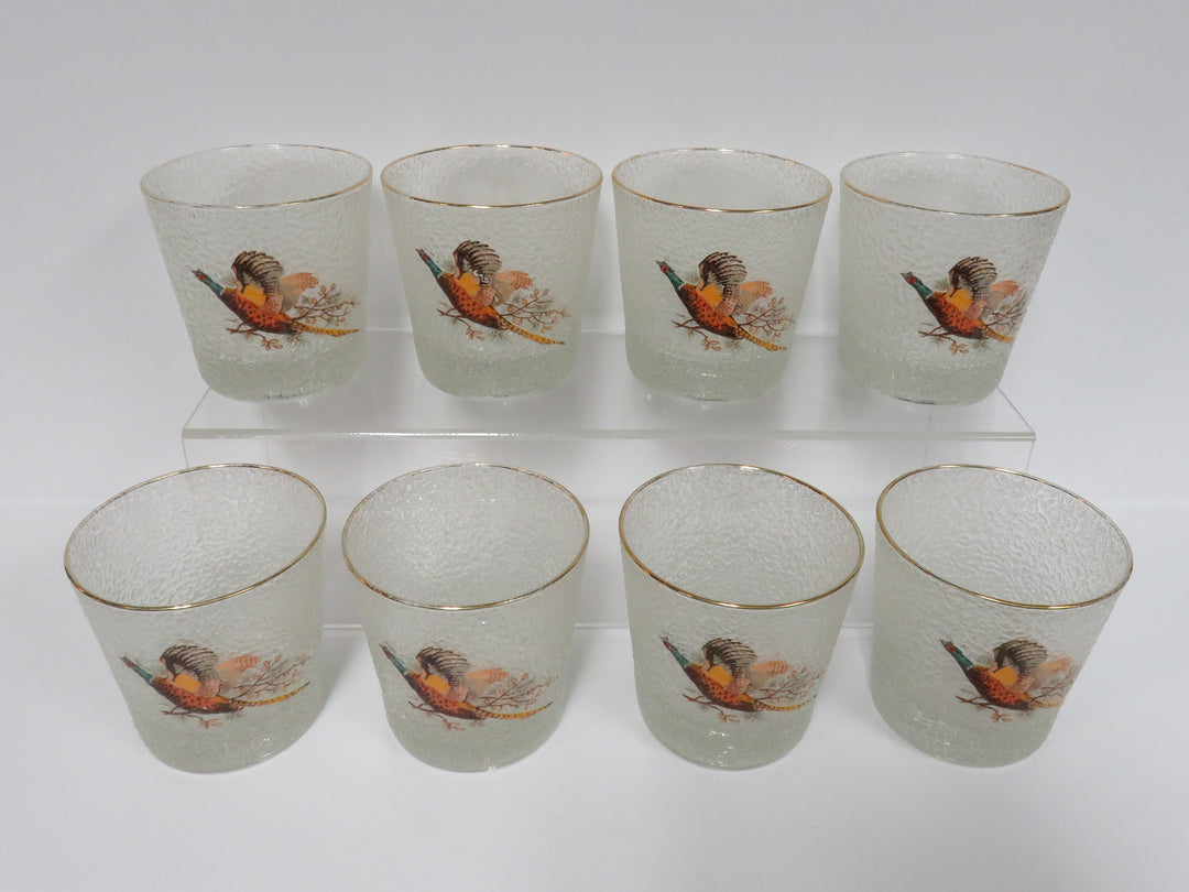Virginia Glass Pheasant Lowball Glasses