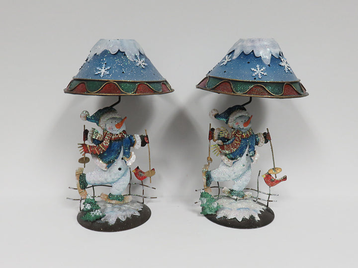 Skiing Snowman Lamp Votives
