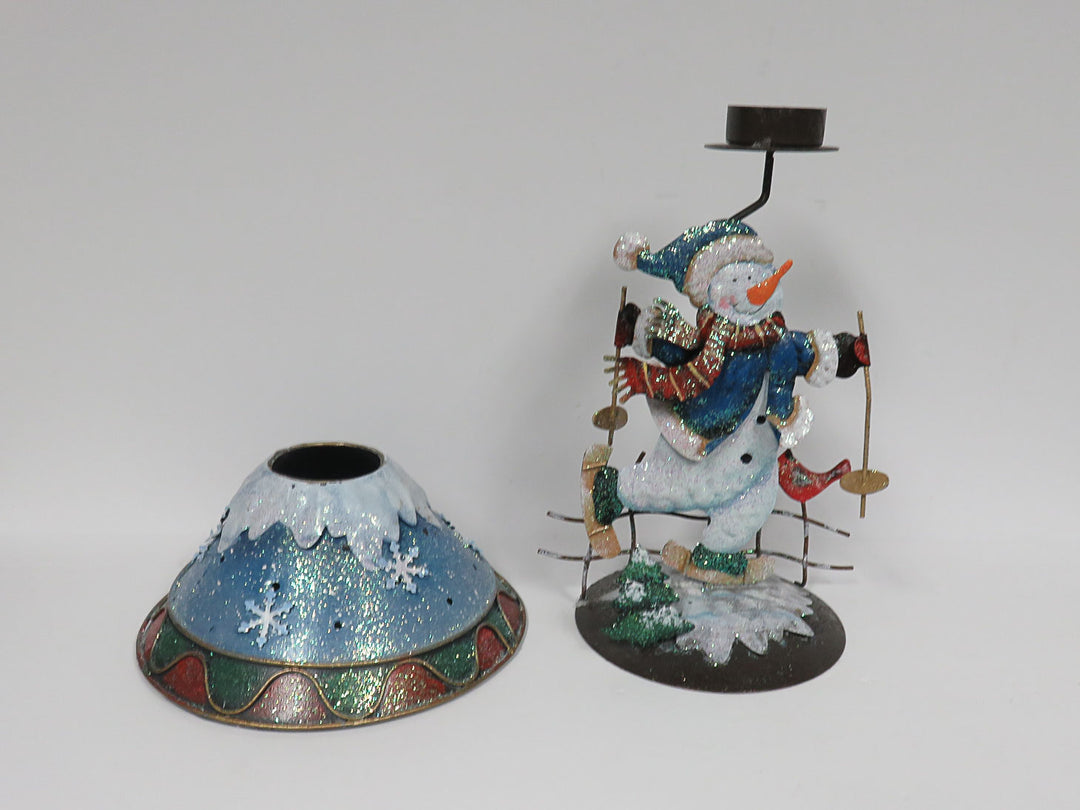 Skiing Snowman Lamp Votives