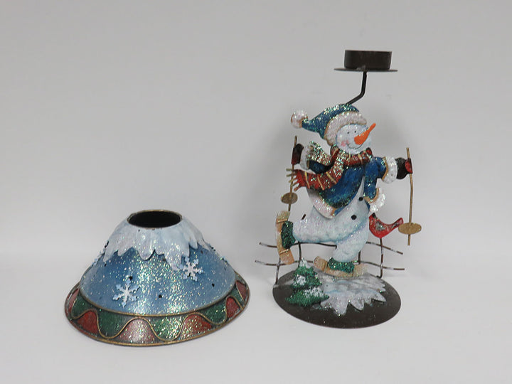 Skiing Snowman Lamp Votives