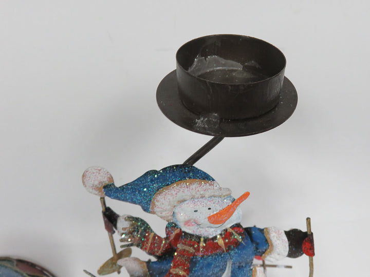 Skiing Snowman Lamp Votives