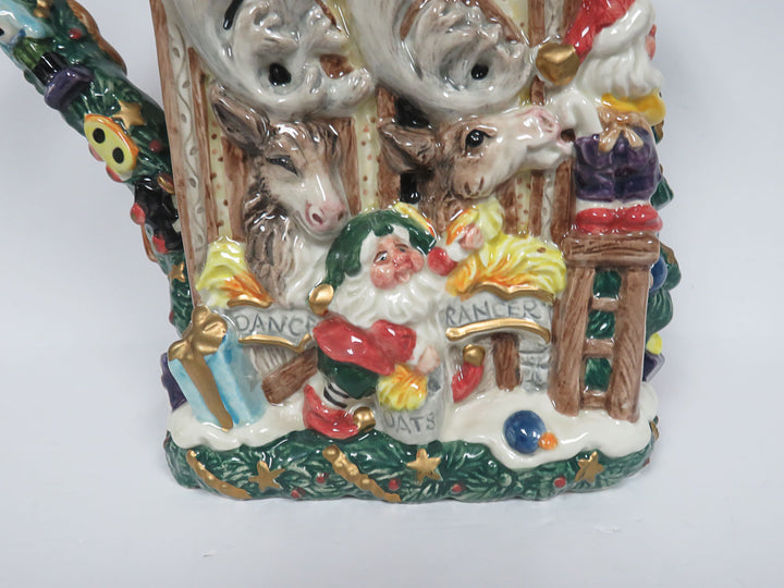 Fitz & Floyd Santa's Workshop Pitcher