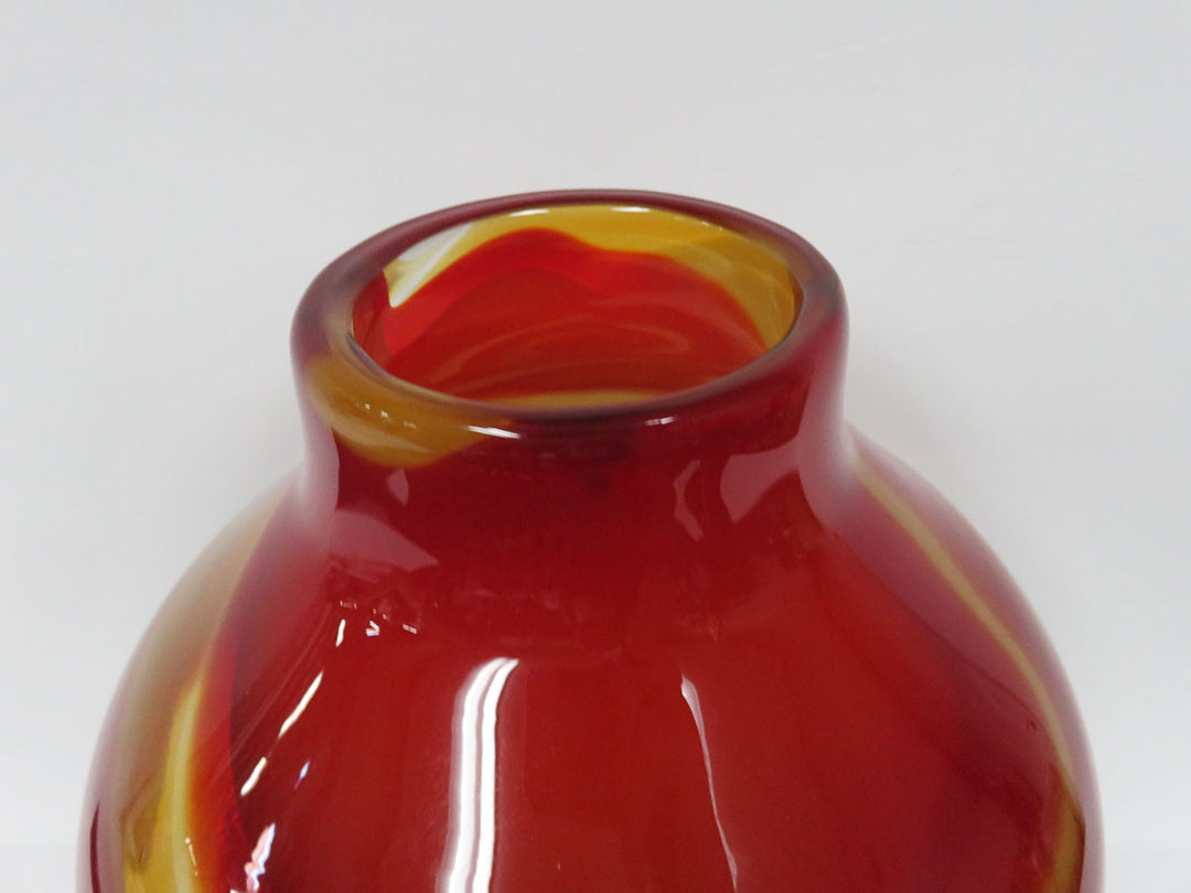 Red Swirl Vase