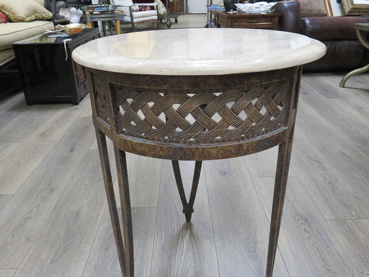 Metal and Stone Small Table