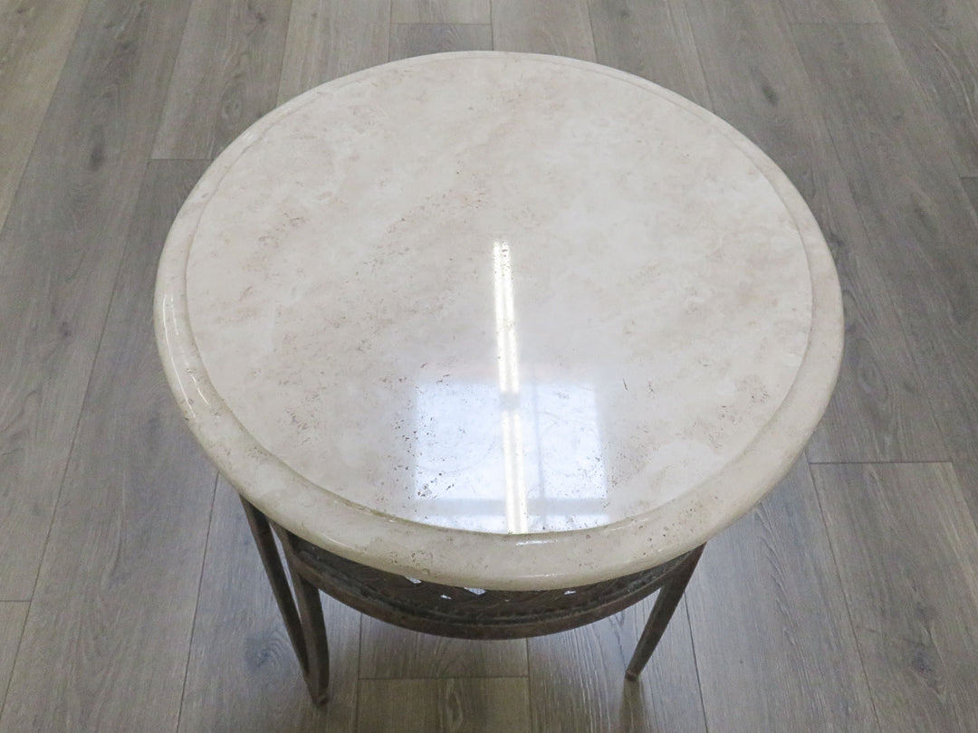 Metal and Stone Small Table