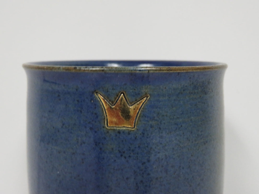 Pottery Blue Vase with Crown