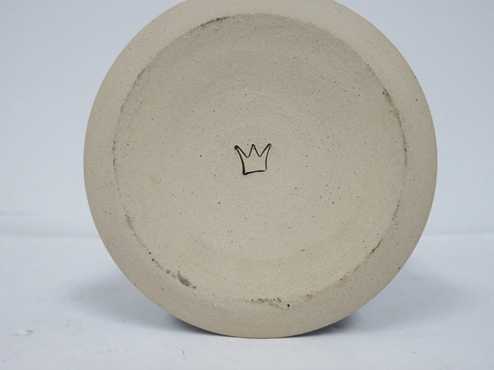 Pottery Blue Vase with Crown