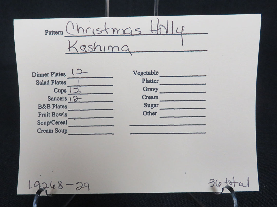 Kashima "Christmas Holly" China Set